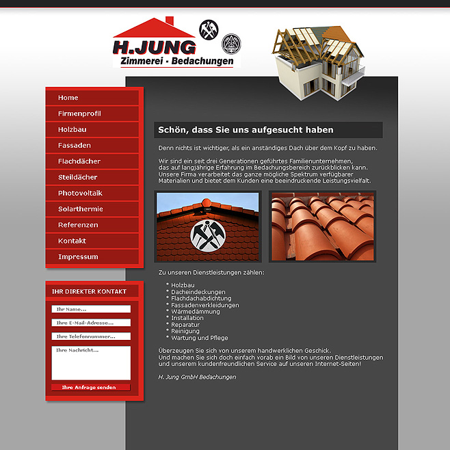 Webseite Jung Bedachungen