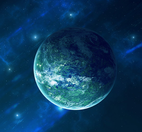 Pentaris III - Planet gestaltet in Photoshop